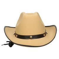 Guirca Carnaval verkleed Cowboy hoed Arizona - beige - voor volwassenen - Western thema   -