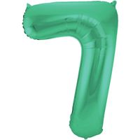 Folie ballon van cijfer 7 in het groen 86 cm - thumbnail