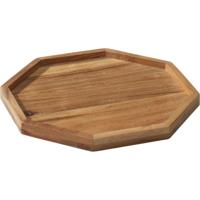 Kaarsenbord/decoratie dienblad - mangohout - 25 x 25 x 2 cm - achthoek - serveerschaal