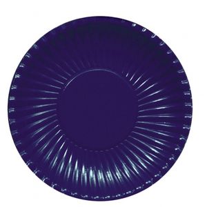 10x Donkerblauwe wegwerp bordjes van karton 23 cm   -