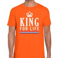 Oranje King for life t-shirt voor heren