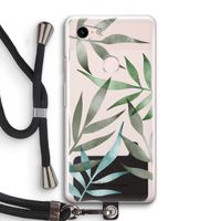 Tropical watercolor leaves: Pixel 3 Transparant Hoesje met koord