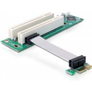 Delock 41341 Riser Card PCI Express x1 > 2 x PCI met flexibele kabel 9cm links insteken