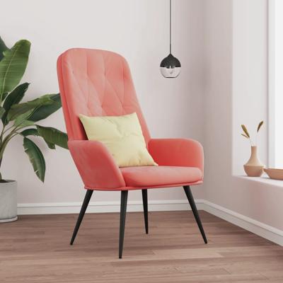 Relaxstoel fluweel roze