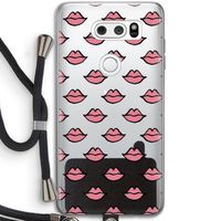 Lipjes: LG V30 Transparant Hoesje met koord Lipjes: LG V30 Transparant Hoesje met koord