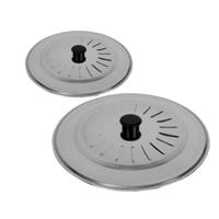 Gerimport Set 2x stuks spatdeksels - pannendeksels - rvs - stoomuitlaat - Dia 22 en 30 cm