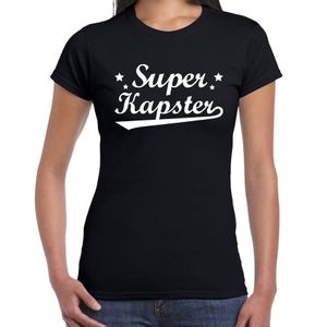 Super kapster t-shirt zwart dames - beroepen shirt