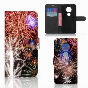 Motorola Moto G7 | G7 Plus Wallet Case met Pasjes Vuurwerk