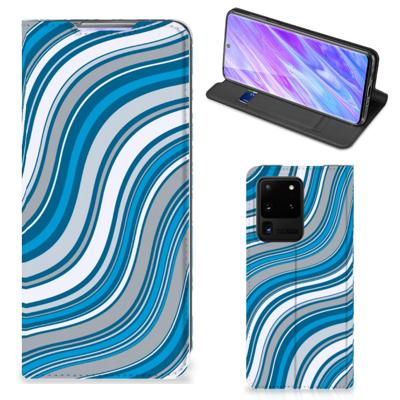 Samsung Galaxy S20 Ultra | Hoesje met Magneet | Waves Blue
