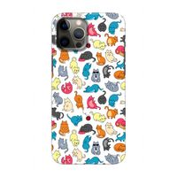 Kleurrijke katten: Volledig geprint iPhone 12 Pro Hoesje