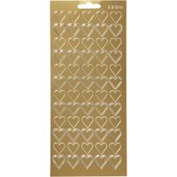 Creativ Company Stickers, harten, vel 10x23 cm, goud, 1 vel