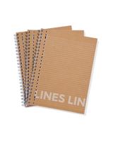 HEMA Collegeblokken kraft A4 gelinieerd - 3 stuks