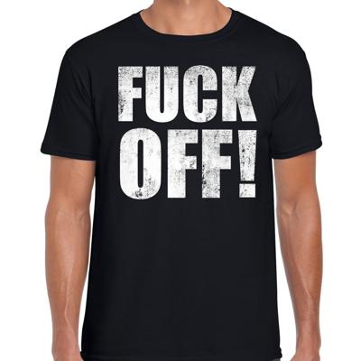 Fuck off protest t-shirt - zwart - voor heren - ik ben tegen - politiek - demonstratie