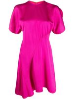 Victoria Beckham robe courte en satin à col rond - Rose - thumbnail