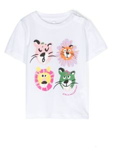 Stella McCartney Kids t-shirt en coton à imprimé animalier - Blanc