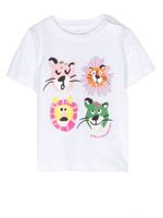 Stella McCartney Kids t-shirt en coton à imprimé animalier - Blanc