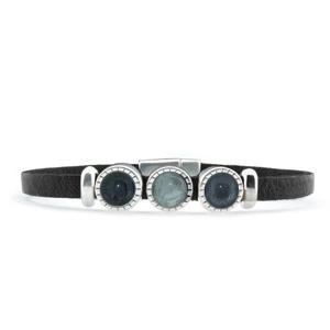 Qoss Zwarte Armband Merle Donker Grijs - Maat S