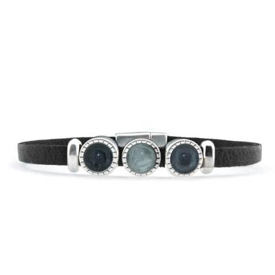 Qoss Zwarte Armband Merle Donker Grijs - Maat S