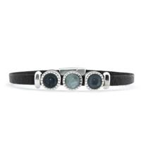 Qoss Zwarte Armband Merle Donker Grijs - Maat S