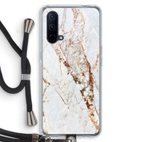 Goud marmer: OnePlus Nord CE 5G Transparant Hoesje met koord