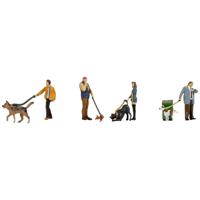 NOCH 36471 N Mensen met honden figuren Geverfd