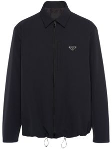 Prada chemise zippée à plaque logo - Noir