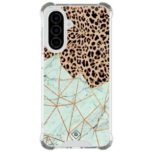 Samsung Galaxy A26 shockproof hoesje - Luipaard marmer mint