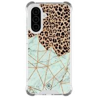 Samsung Galaxy A26 shockproof hoesje - Luipaard marmer mint