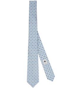 Gucci cravate en soie Stirrupà motif monogrammé - Bleu