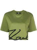 Karl Lagerfeld t-shirt crop en coton biologique à logo imprimé - Vert