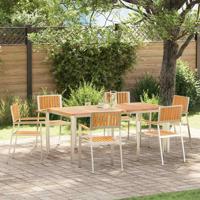 Tuinstoel 6 pcs Bruin 56 x 54.5 x 87cm Massief teakhout