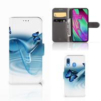Samsung Galaxy A40 | Telefoonhoesje | Met pasjeshouder | Vlinders