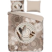 HIP Collectie Mandala Flanel Dekbedovertrek Taupe-Lits-jumeaux (240 x 200/220 cm) - thumbnail