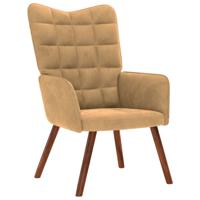 Relaxstoel fluweel bruin