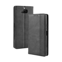 Voor Sony Xperia 8 magnetische gesp retro Crazy Horse textuur horizontale Flip lederen draagtas met houder & kaartsleuven & fotolijstjes (zwart)