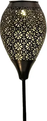 Anna&apos;s Collection Solar fakkel metaal mat zwart x 78 cm, Zwart