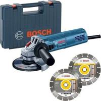 BOSCH PROFESIONNAL 800W haakse slijper - 125 mm + 2 diamantschijven + box