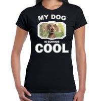 Weimaraners honden t-shirt my dog is serious cool zwart voor dames - thumbnail