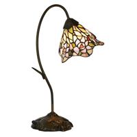 LumiLamp Tiffany Tafellamp 48 cm Roze Glas Tiffany Bureaulamp Roze Tiffany Bureaulamp - thumbnail