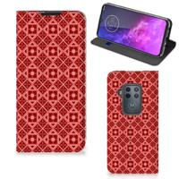 Motorola One Zoom | Hoesje met Magneet | Batik Rood