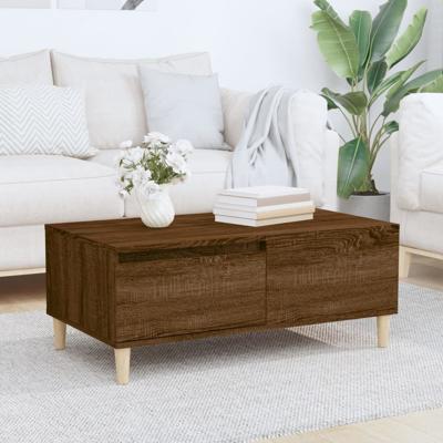 Salontafel 90x50x36,5 cm bewerkt hout bruin eikenkleur