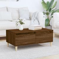 Salontafel 90x50x36,5 cm bewerkt hout bruin eikenkleur - thumbnail