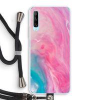 Roze explosie: Huawei P Smart Pro Transparant Hoesje met koord
