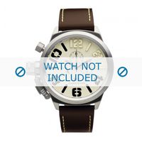 Danish Design horlogeband IQ15Q917 Leder Donkerbruin 23mm + wit stiksel - thumbnail