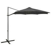 VidaXL Zweefparasol met paal en LED-verlichting 300 cm antracietkleur - thumbnail