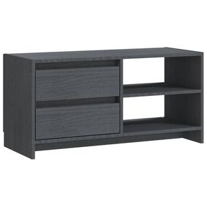 vidaXL Tv-meubel 80x31x39 cm massief grenenhout grijs