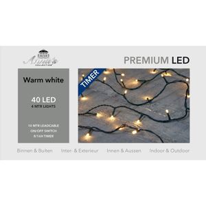 2x stuks kerstverlichting 40 warm witte leds met dimmer en timer buiten