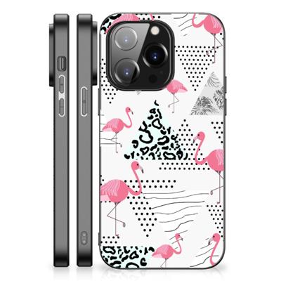 iPhone 14 Pro Dierenprint Telefoonhoesje Flamingo Triangle