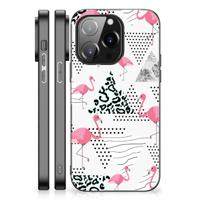 iPhone 14 Pro Dierenprint Telefoonhoesje Flamingo Triangle