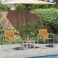 Ligstoel 3 pcs Bruin 200 x 60 x 88cm Massief acaciahout